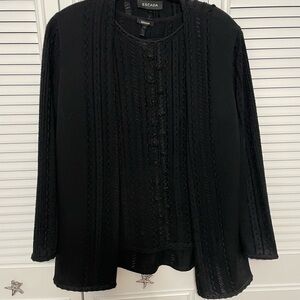 Vintage Escada Two Piece Knit Sweater Set Black
